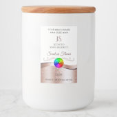 Wit Wavy Roos Goud Logo Monogram Productlabel Voedselcontainer Etiket (Voorkant)