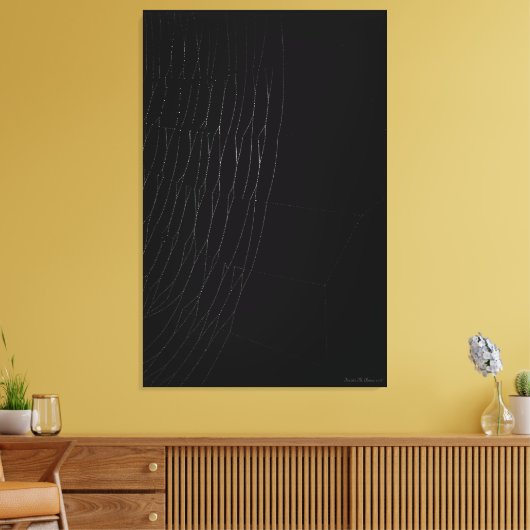 Wit Web met Zwarte Canvas Druk (Insitu (Woonkamer))