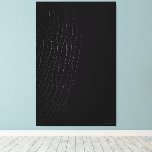 Wit Web met Zwarte Canvas Druk Afdruk (Insitu (Houten vloer))