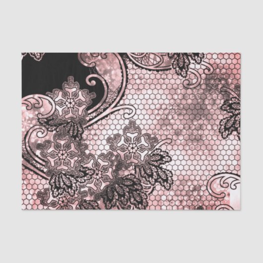 WIT-WEEFSELPAPIER MET LACE-ONTWERP TISSUEPAPIER (Voorkant)