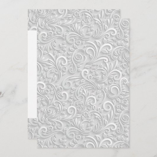 Wit wervelblad design patroon save the date (Voorkant / Achterkant)