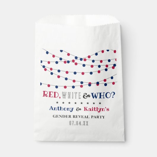 Wit & Wie? 4 juli Geslacht onthullen Partij Bedankzakje (Voorkant)