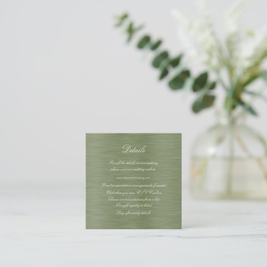 Wit Winterberry Groen Blad Goud Lint Details Informatiekaartje (Staand voorkant)