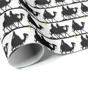 Wit Wise-Mannen, kerstpapier Cadeaupapier