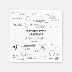 Wit wiskunde afstudeerklas diploma-uitreiking servet