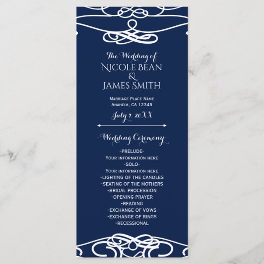 Wit & Wit  Elegant Huwelijksprogramma Programma (Voorkant)