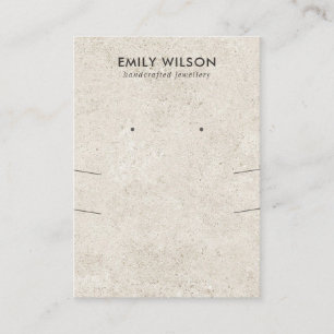 WIT WIT STUCCO LONG KETTING EARRING DISPLAY VISITEKAARTJE