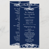 Wit & Wit Vintage Elegant Trouwprogramma Programma (Voorkant / Achterkant)