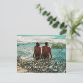 Wit-witbestemming van bruiloft Honeymoon Briefkaart (Staand voorkant)