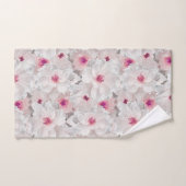 Wit-witte en roze floraal bad handdoek (Handdoek)