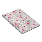 Wit-witte en roze floraal notitieboek (Rechterzijde)
