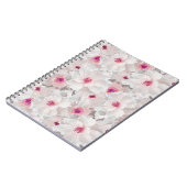 Wit-witte en roze floraal notitieboek (Linkerzijde)