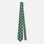 Wit Wolf Kop Patroon Design Groen  Stropdas (Voorkant)