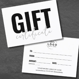 Wit Zakelijk Cadeauboncertificaat Visitekaartje