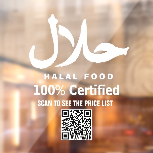 Wit Zakelijk QR-code Halal Raamsticker (Vel 2)