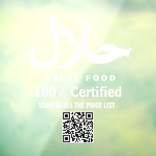 Wit Zakelijk QR-code Halal Raamsticker (Vel 3)