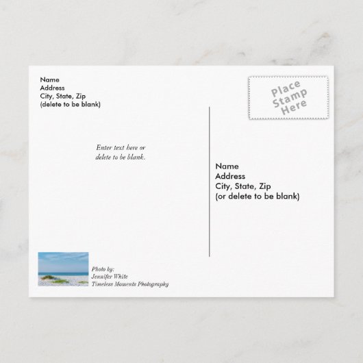 Wit Zandstrand Florida Kustlijn Beterschap Soon Briefkaart (Achterkant)