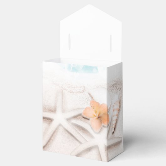 Wit Zandstrand Zeester Blauwe Oceaan Tropisch Bedankdoosjes (Geopend)