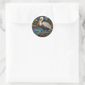  wit zee vogel zeemeeuw pelikaan ronde sticker (Tas)