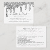 Wit Zilver Chunky Glitter Druppels Wimpers Afterca Visitekaartje (Voorkant / Achterkant)