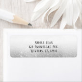 Wit Zilver Glitter Glam Sparkle Etiket (Insitu)