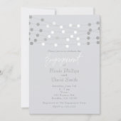 Wit Zilver String Lights Modern Chique Verloving Kaart (Voorkant)