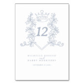 Wit zilverkleurig hart kroon bruiloft kaart (Voorkant)