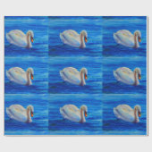 Wit-zwanenschilderij, watervogel, vogel cadeaupapier (Vlak)