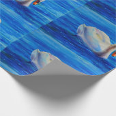 Wit-zwanenschilderij, watervogel, vogel cadeaupapier (Hoek)