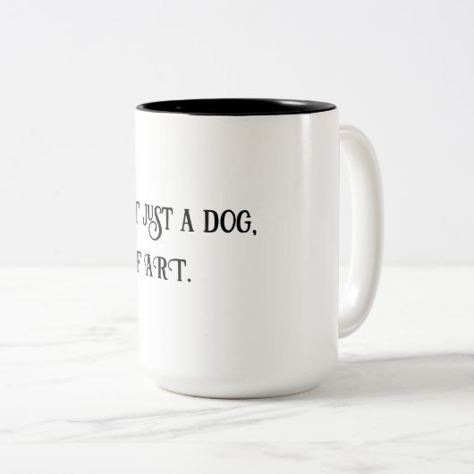 Wit/Zwart 15oz Poodle is ART Work Coffee Mok (Voorkant rechts)