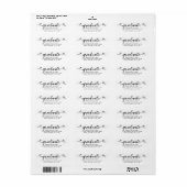 Wit Zwart Afstuderen Script Hart Modern Adres Etiket (Full Sheet)