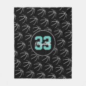 wit zwart basketbalpatroon fleece deken (Voorkant)