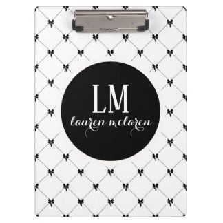 Wit & Zwart Boog Monogram Klembord