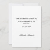 Wit zwart bruiloft foto dank u kaart (Achterkant)