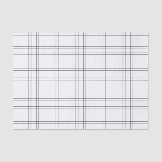 Wit & Zwart Chique Mode Plaid Patroon Print Tissuepapier (Voorkant)