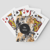 Wit Zwart Crème Luipaard Dier   Pokerkaarten (Achterkant)