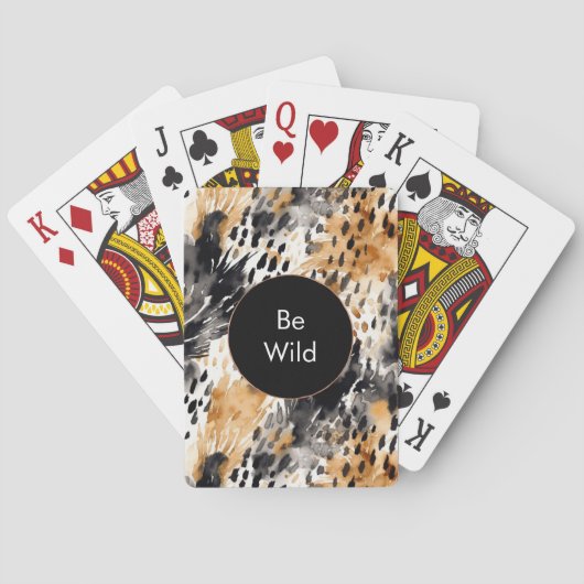 Wit Zwart Crème Luipaard Dier Pokerkaarten (Achterkant)