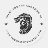 Wit Zwart Custom Typography Classic Ronde Sticker (Voorkant)