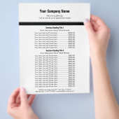 Wit Zwart Eenvoudige Rand Prijslijst 2 Flyer (Hand)