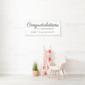 Wit Zwart Elegant Script Verloving Spandoek (Insitu)