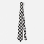 Wit Zwart en Goud Marmeren Checkerboard Stropdas (Voorkant)
