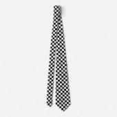 Wit Zwart en Goud Marmeren Checkerboard Stropdas (Achterkant)