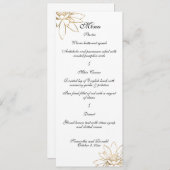 Wit, zwart en gouden trouwdiner menu kaart (Voorkant / Achterkant)