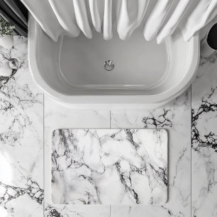 Wit zwart en grijs korrel marmeren steen badmat