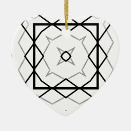 Wit Zwart en Zilver Geometrisch patroon Keramisch Ornament