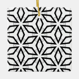 Wit Zwart en Zilver Geometrisch patroon Keramisch Ornament