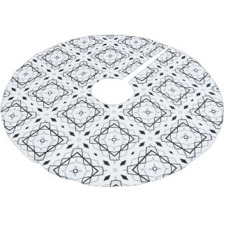Wit Zwart en Zilver Geometrisch patroon Kerstboom Rok