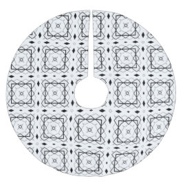 Wit Zwart en Zilver Geometrisch patroon Kerstboom Rok