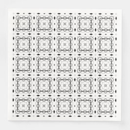 Wit Zwart en Zilver Geometrisch patroon Servet