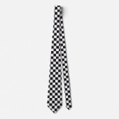 Wit Zwart en Zilver Marmeren Checkerboard Stropdas (Voorkant)